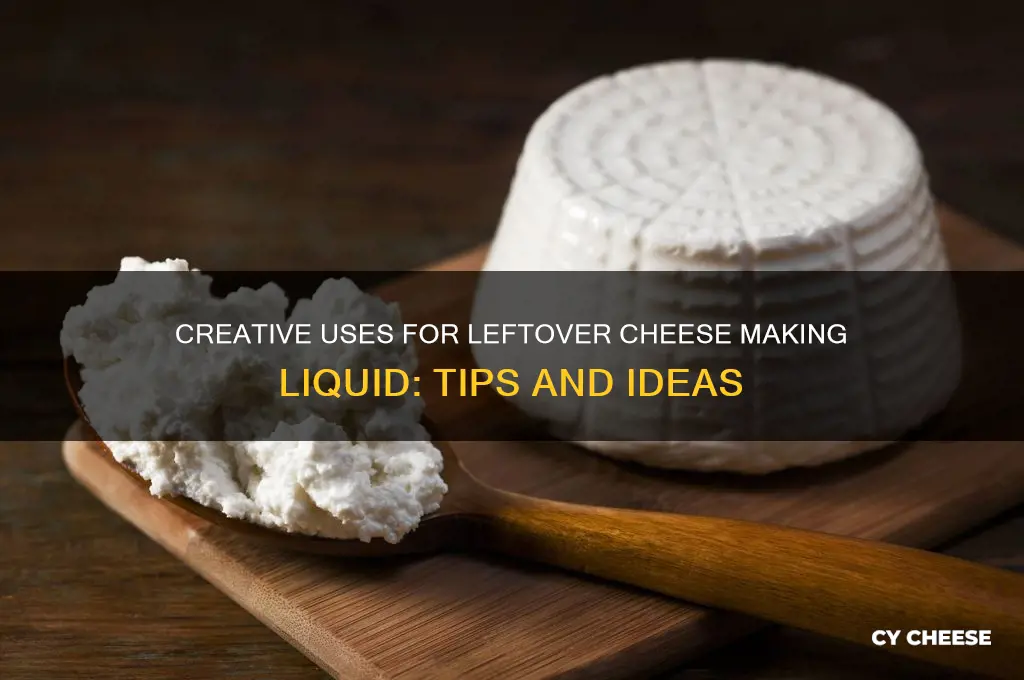 what to do with leftover liquid from cheese making