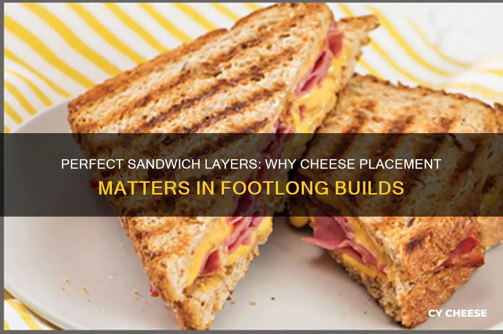 when building footlong sandwiches the cheese is always placed