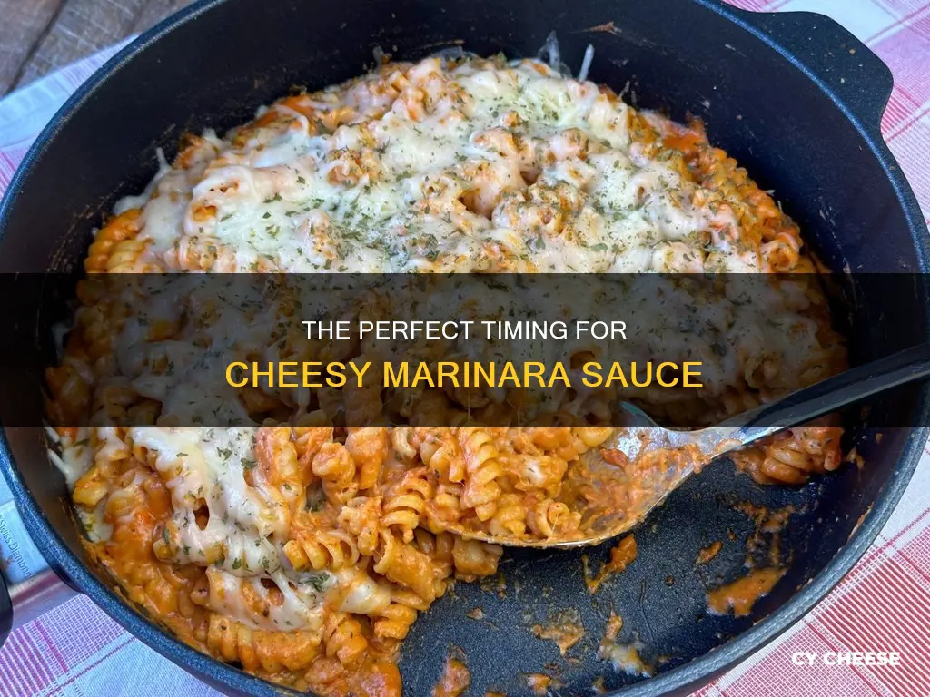 when do you put cheese on marinara sauce