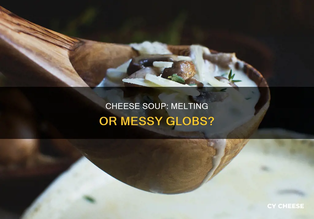 when making a soup and cheese melts but globs up