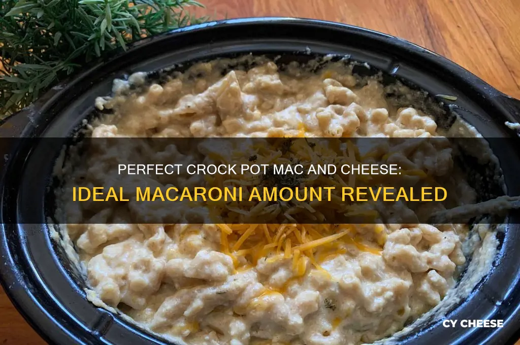 when making crock pot macaroni and cheese how much macaroni