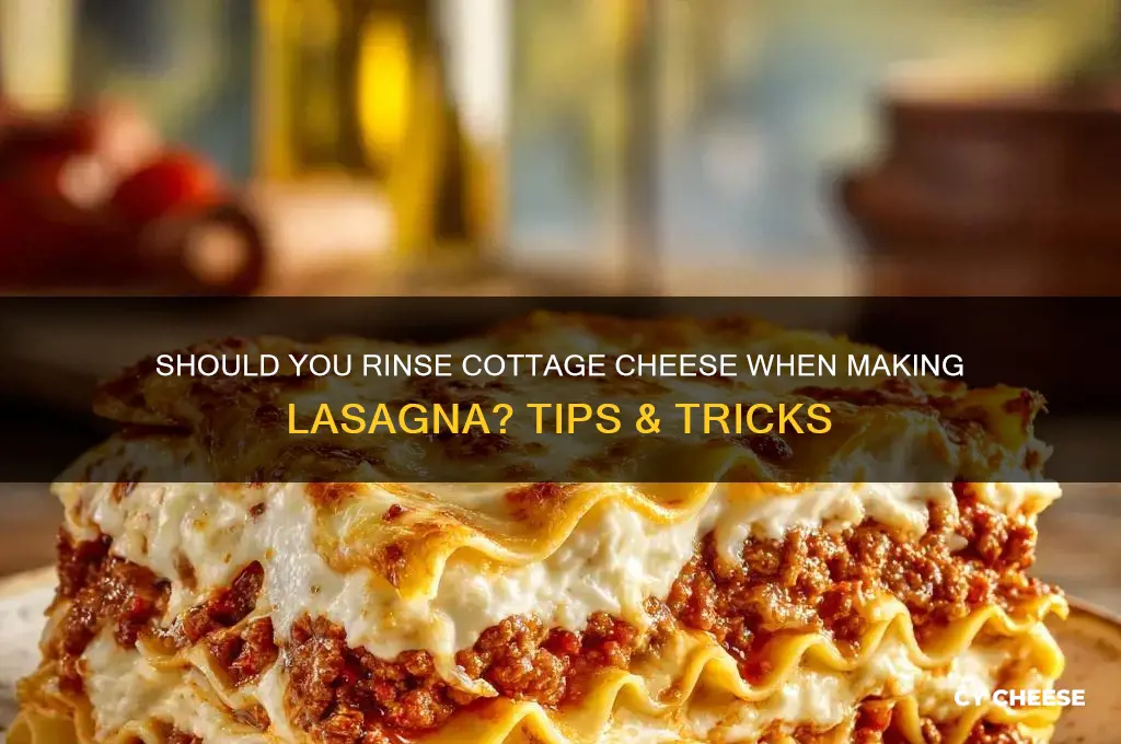 when making lasagna do you rinse cottage cheese
