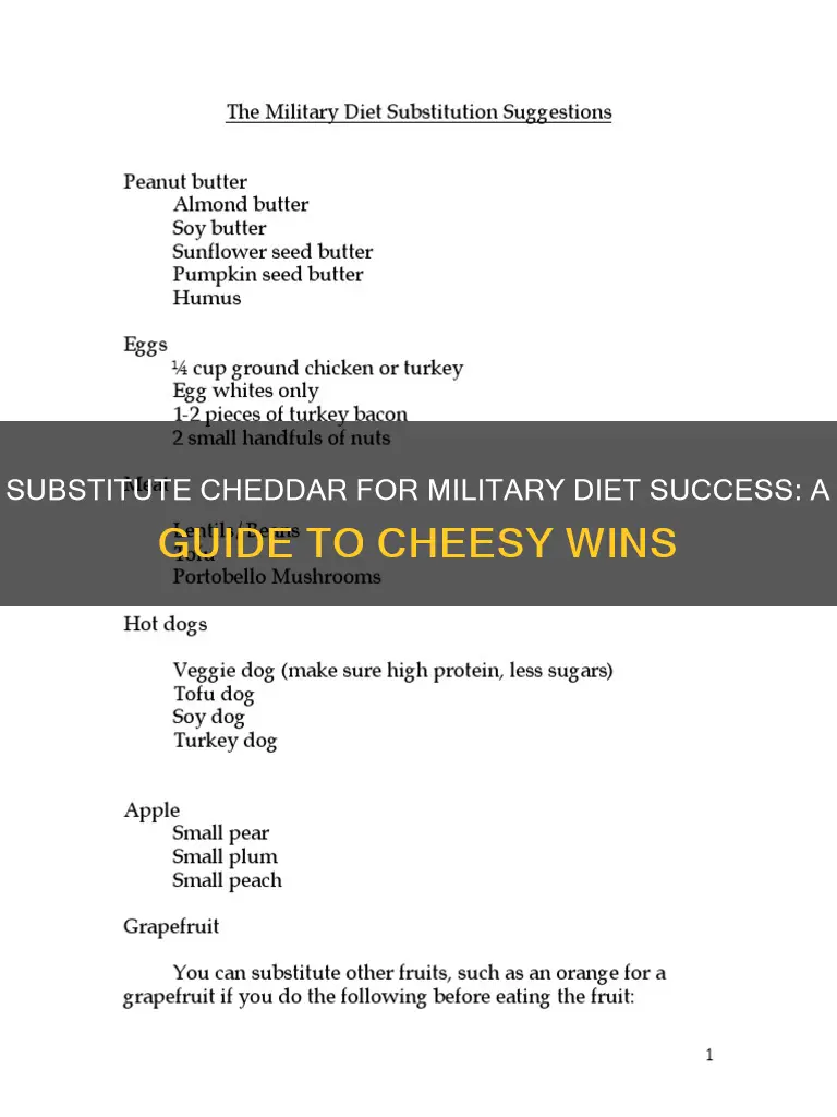 when substitute cheddar cheese military diet