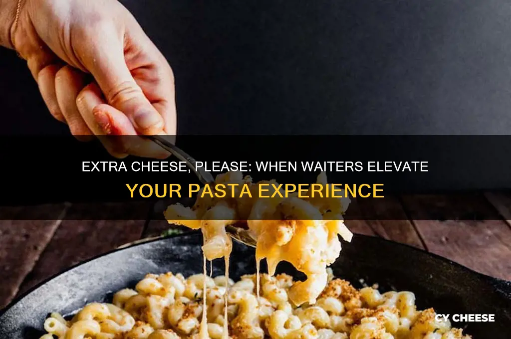 when the waiter ask for more cheese on your pasta