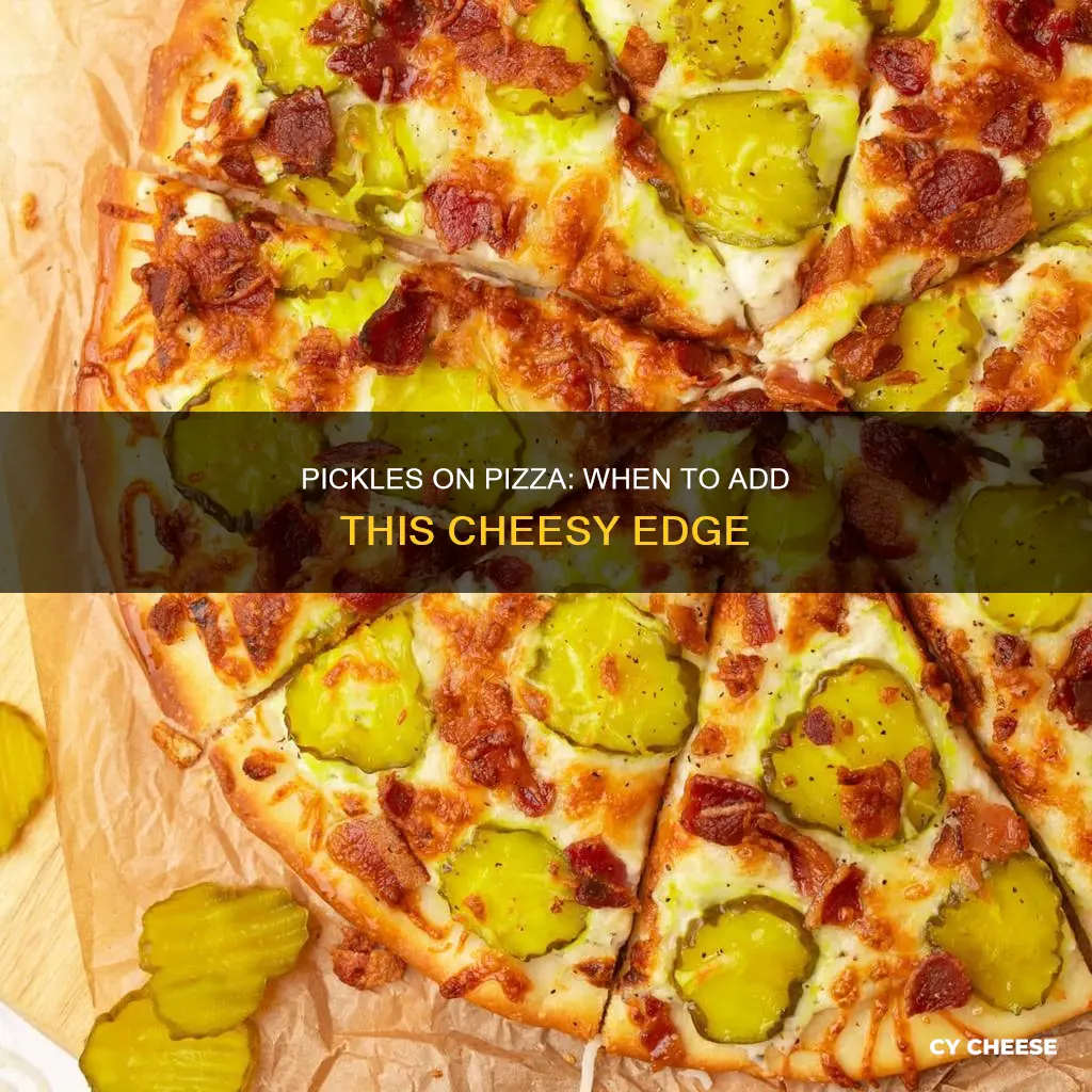when to put pickles on cheese edger pizza