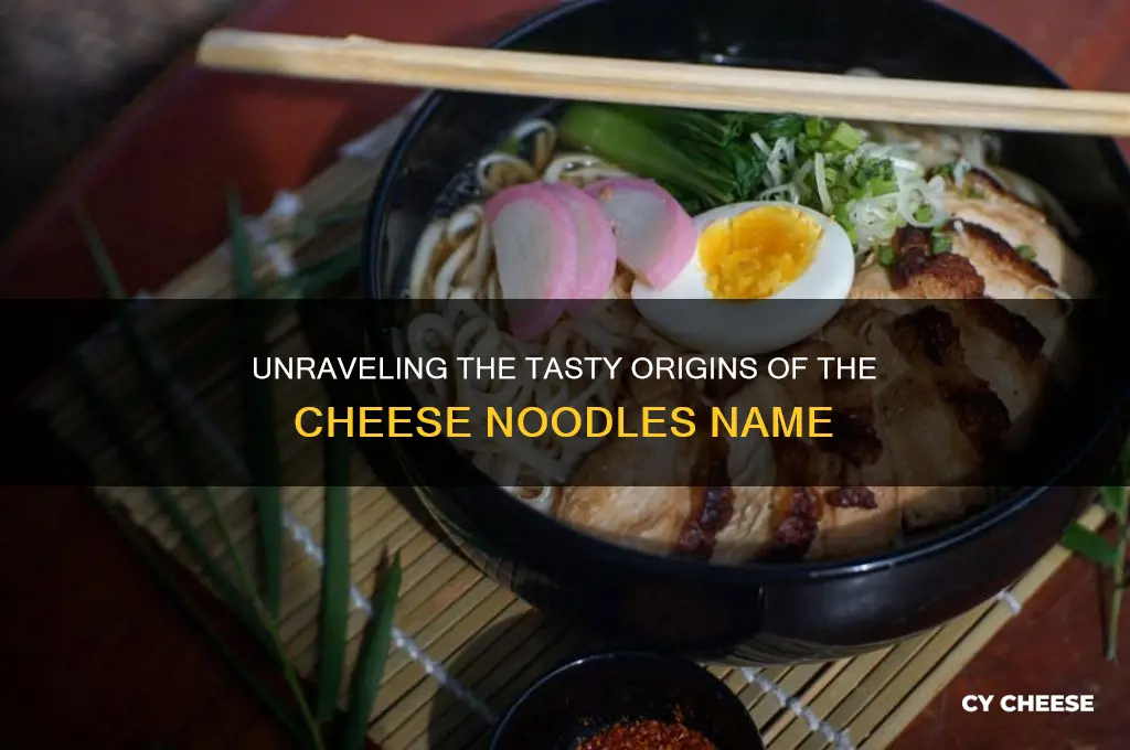 where did the term cheese noodles come from