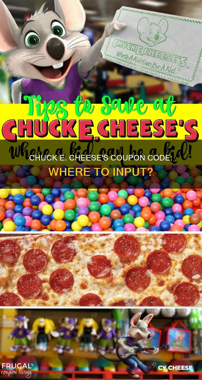 where do i input coupon code at chuck e cheeses