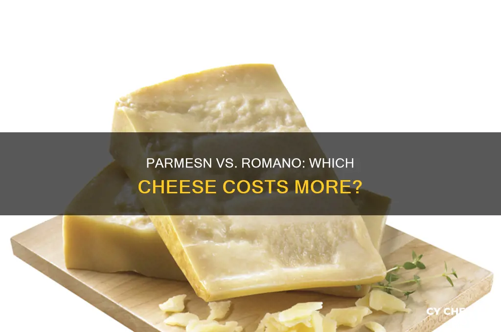 which is more expensive parmesn or romano cheeses