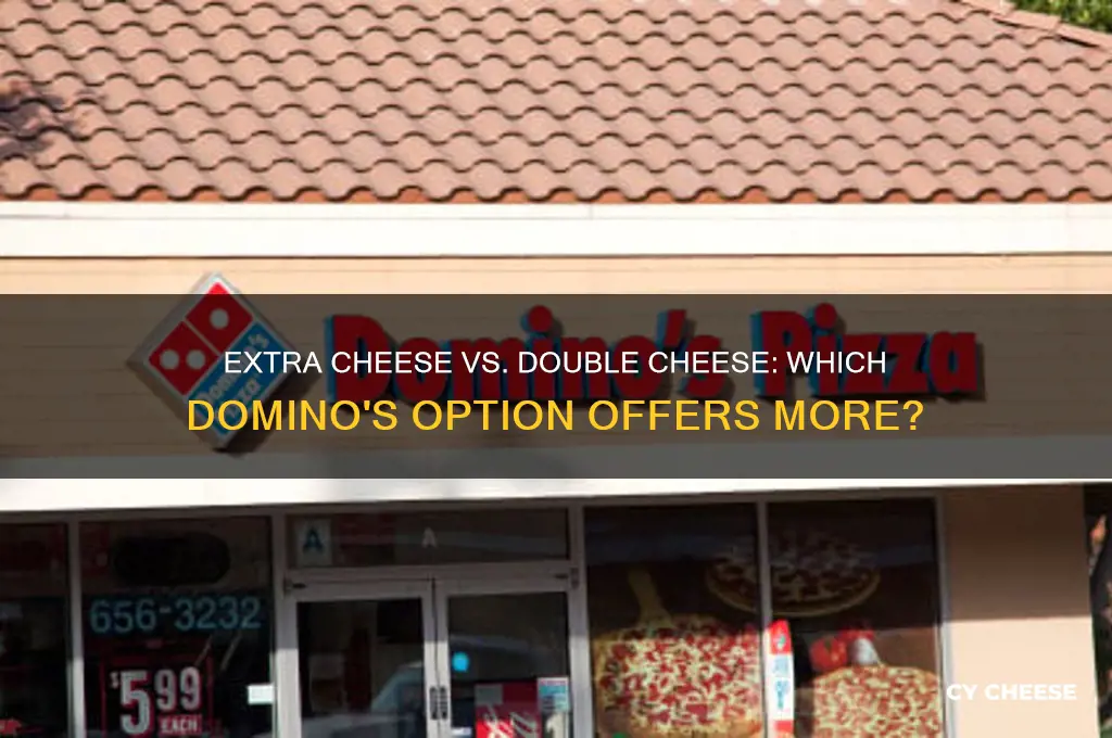 which is more extras cheese or double cheese dominoes