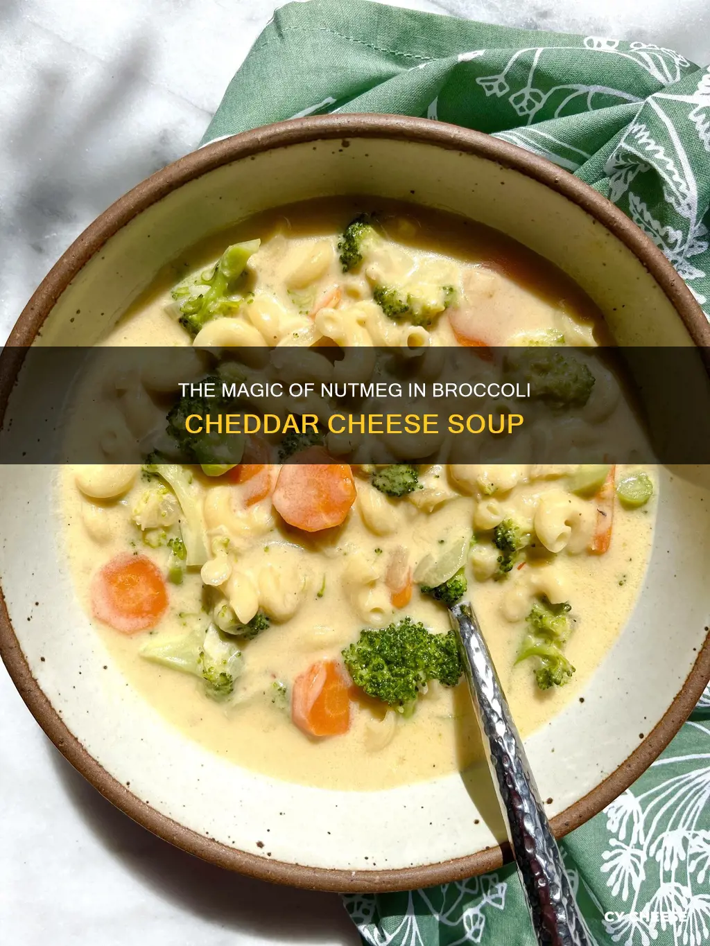 why add nutmeg to broccoli cheddar cheese soup