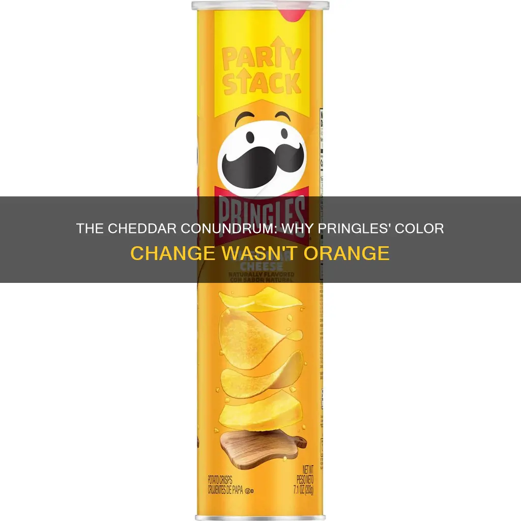 why are cheddar cheese pringles not orange