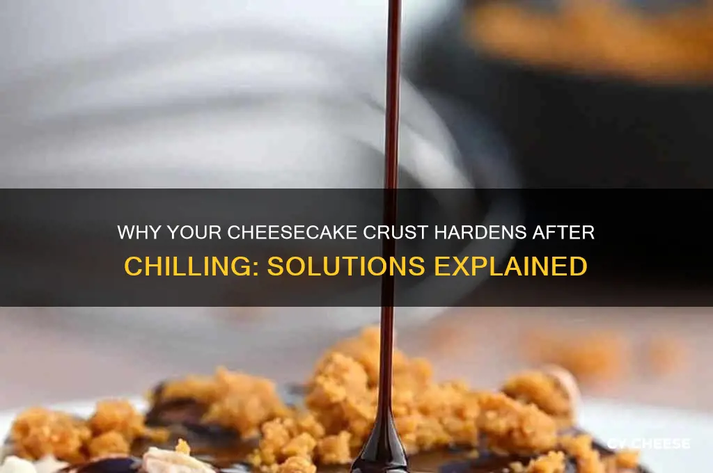 why cheese cake crust became hard after chill