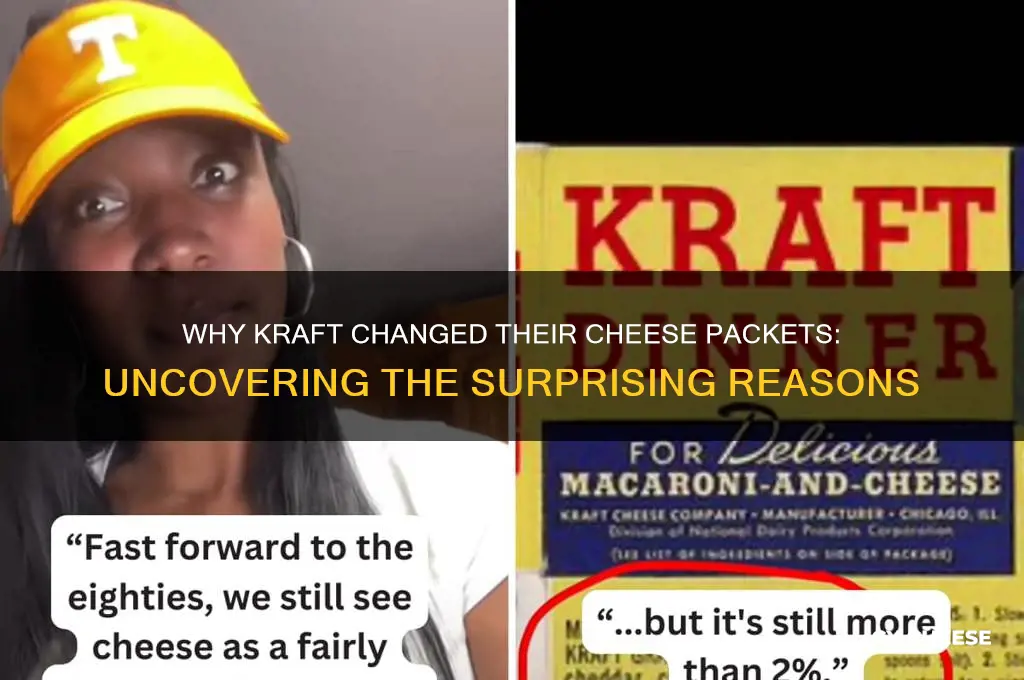 why did kraft have to change their cheese packets