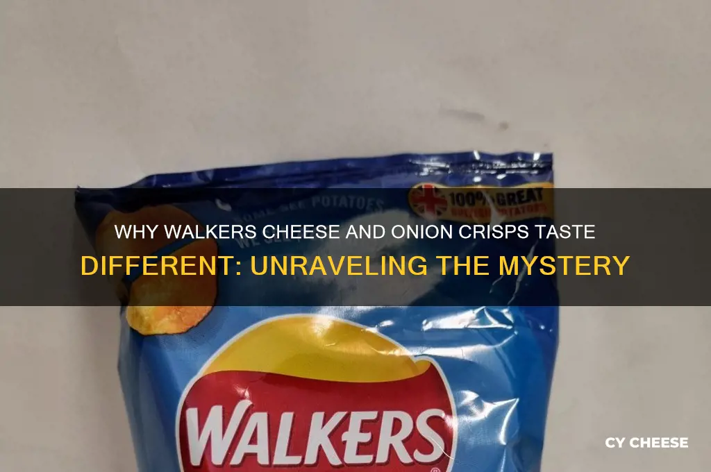 why do walkers cheese and onion crisps taste different