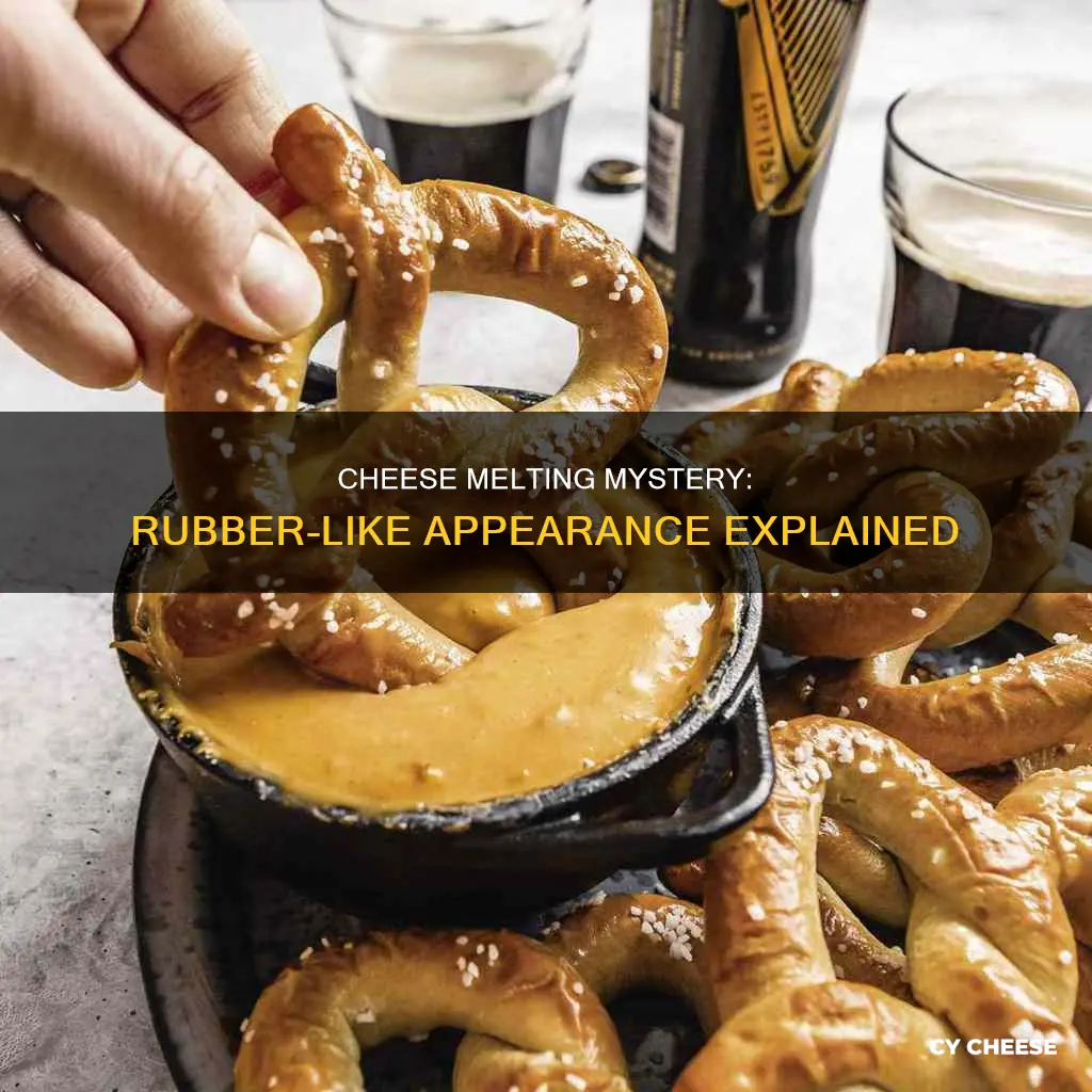 why does cheese look like rubber after its been melted