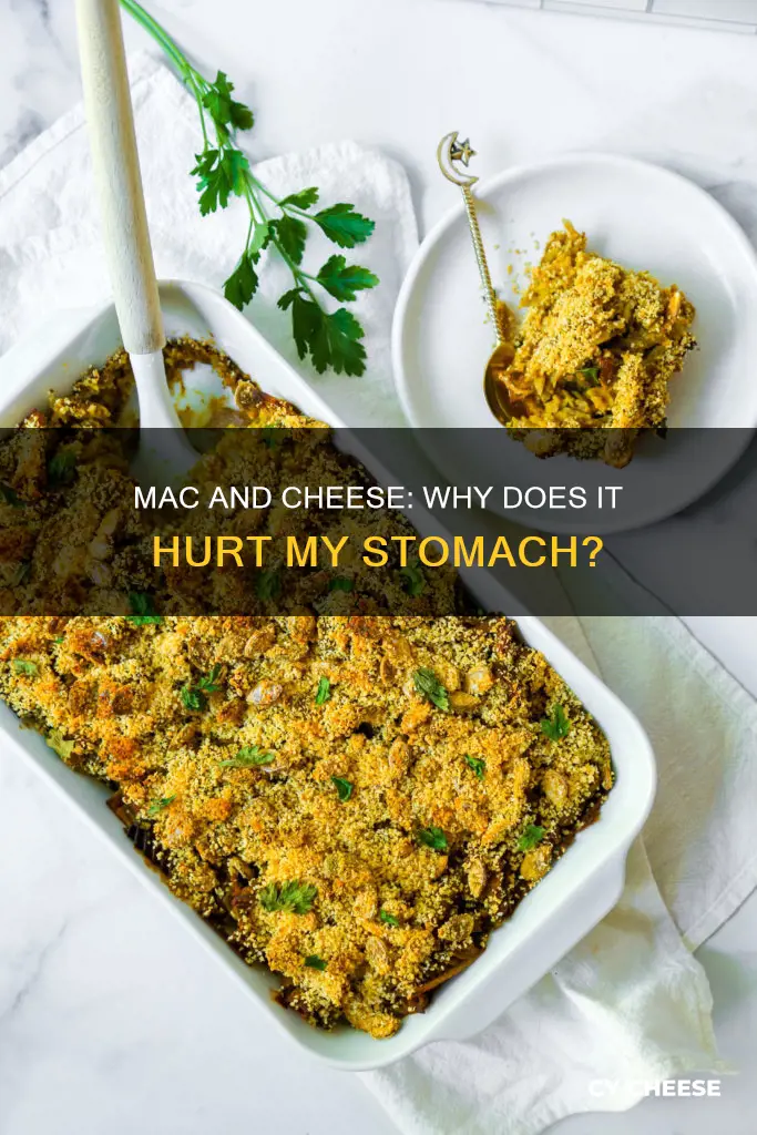 why does macaroni and cheese hurt my stomach