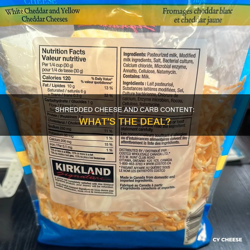 why does shredded cheese have carbs