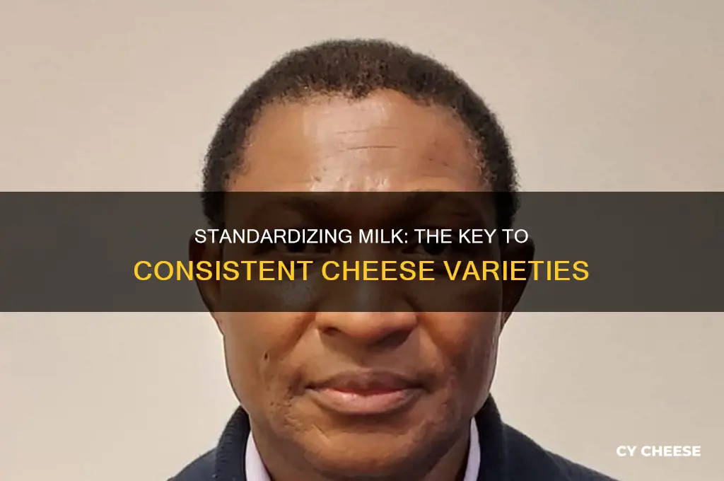 why is standardization of milk important in cheese varieties