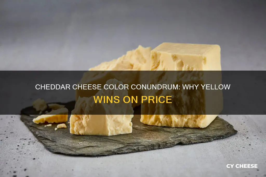 why is yellow cheddar cheese less expensive than white cheddar