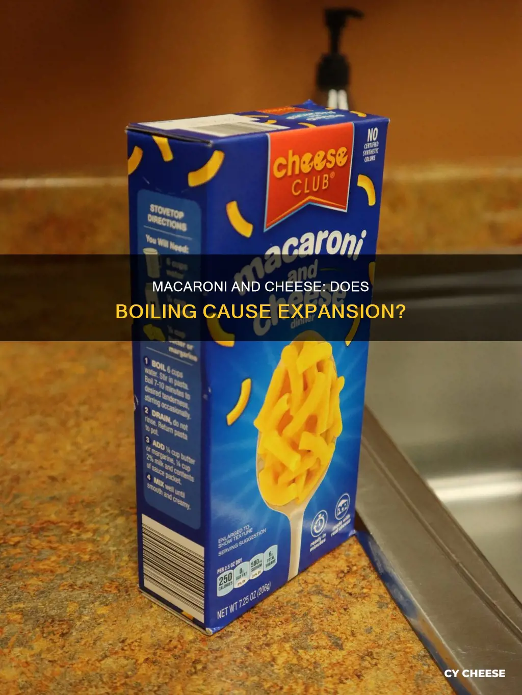 will macaroni and cheese expand in size when boiled