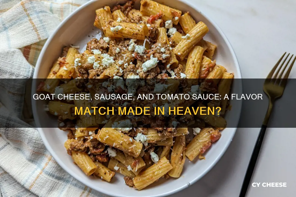 would goat cheese taste good with sausage and tomato sauce